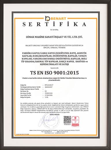 Dimak Kapı ISO 9001