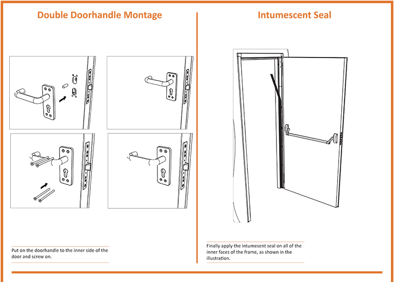 Double Door Handle Montage Intumescent Seal